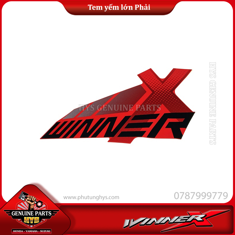TEM YẾM MIẾNG LỚN WINNER X V2 PHẢI (BẢN ĐỎ BẠC ĐEN 2019)