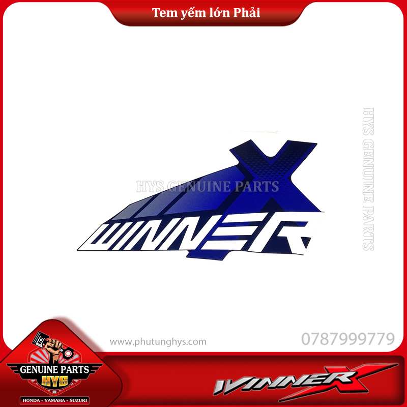 TEM YẾM MIẾNG LỚN WINNER X V2 PHẢI (BẢN XANH BẠC ĐEN 2019)