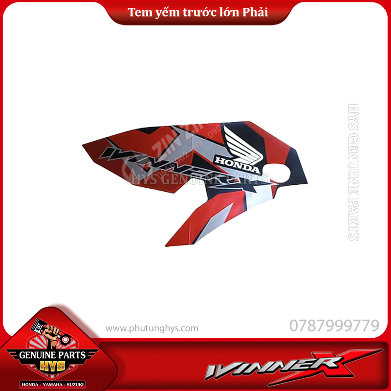 TEM YẾM TRƯỚC MIẾNG LỚN WINNER X V2 PHẢI (BẢN ĐỎ ĐEN BẠC 2020 ABS)