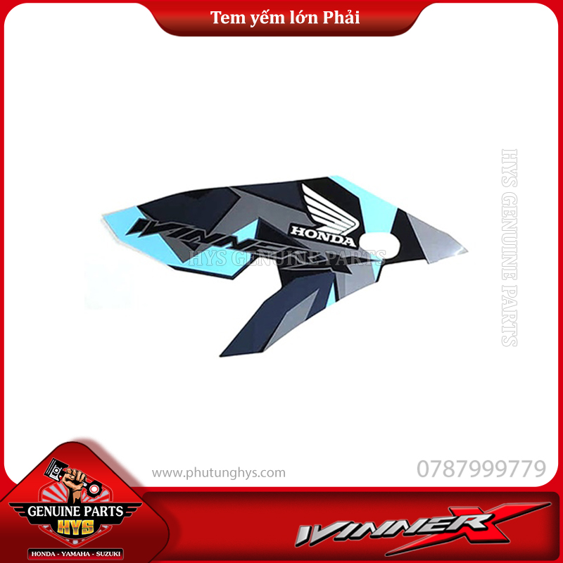 TEM YẾM TRƯỚC MIẾNG LỚN WINNER X V2 PHẢI (BẢN XANH ĐEN BẠC 2020 ABS)