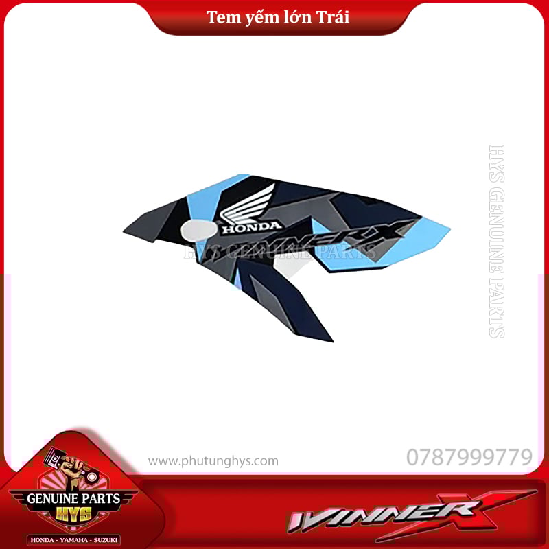 TEM YẾM TRƯỚC MIẾNG LỚN WINNER X V2 TRÁI (BẢN XANH ĐEN BẠC 2020 ABS)