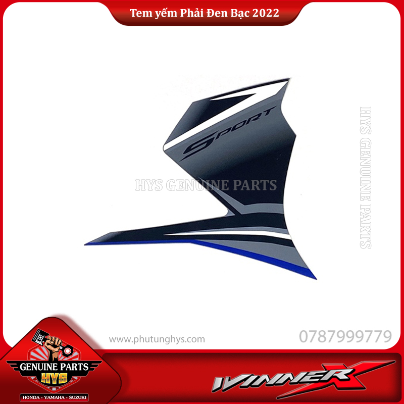 TEM YẾM TRƯỚC MIẾNG LỚN WINNER X V3 PHẢI (BẢN ĐEN BẠC 2022)