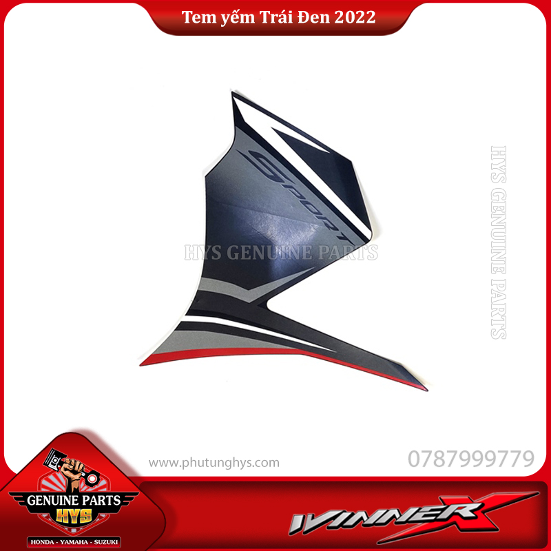 TEM YẾM TRƯỚC MIẾNG LỚN WINNER X V3 TRÁI (BẢN ĐEN 2022)