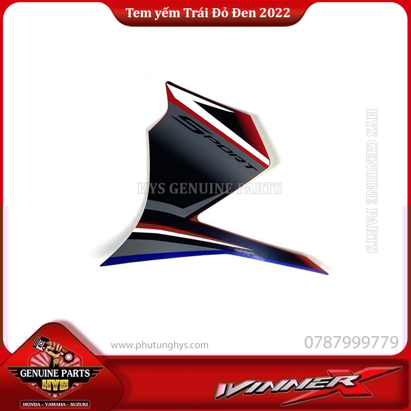 TEM YẾM TRƯỚC MIẾNG LỚN WINNER X V3 TRÁI (BẢN ĐỎ ĐEN 2022)