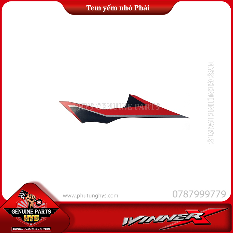 TEM YẾM TRƯỚC MIẾNG NHỎ WINNER X V2 PHẢI (BẢN ĐỎ ĐEN 2022)
