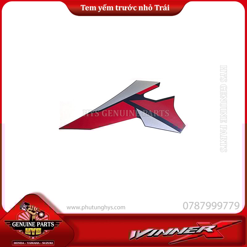 TEM YẾM TRƯỚC MIẾNG NHỎ WINNER X V2 TRÁI (BẢN ĐỎ ĐEN BẠC 2020 ABS)