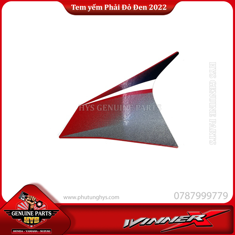 TEM YẾM TRƯỚC MIẾNG NHỎ WINNER X V3 PHẢI (BẢN ĐỎ ĐEN 2022)