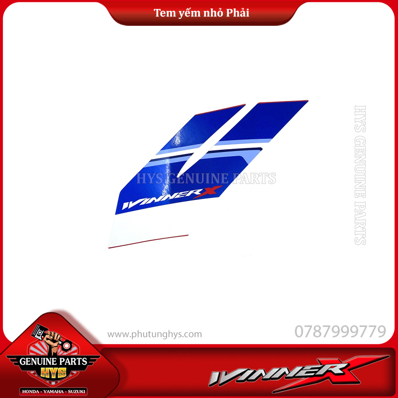 TEM YẾM TRƯỚC MIẾNG NHỎ WINNER X V3 PHẢI (BẢN ĐỎ ĐEN TRẮNG 2023 ABS)