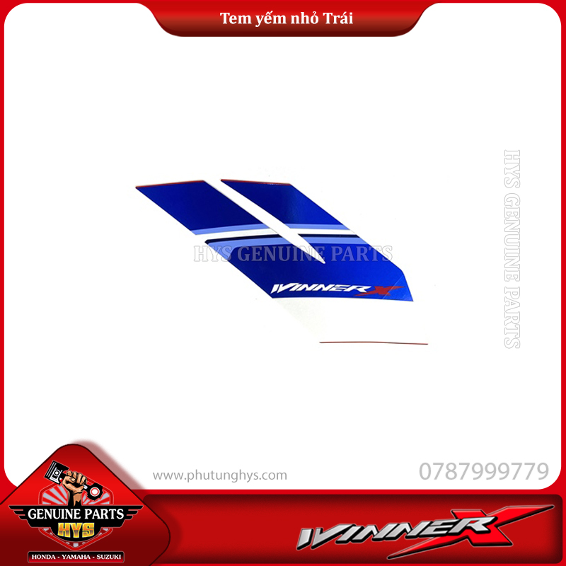 TEM YẾM TRƯỚC MIẾNG NHỎ WINNER X V3 TRÁI (BẢN ĐỎ ĐEN TRẮNG 2023 ABS)