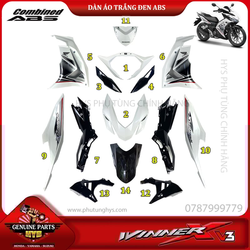 DÀN ÁO WINNER X V3 TRẮNG Đ​​​​​​​EN