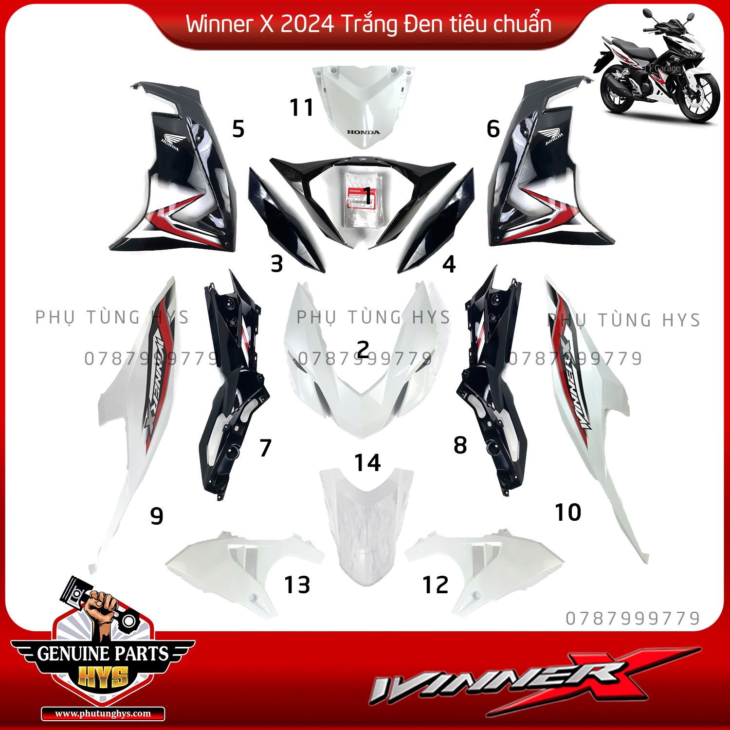 DÀN ÁO WINNER X V4 14 MÓN TRẮNG ĐEN 2024