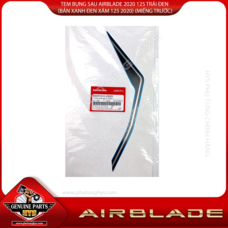 TEM BỤNG SAU AIRBLADE 2020 125 TRÁI ĐEN (BẢN XANH ĐEN XÁM 125 2020) (MIẾNG TRƯỚC)