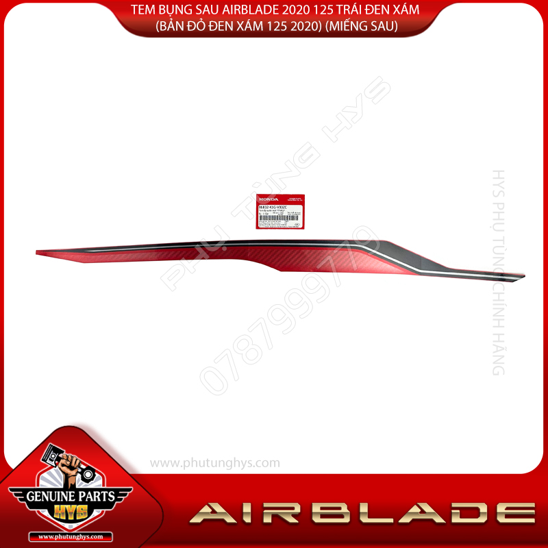TEM BỤNG SAU AIRBLADE 2020 125 TRÁI ĐEN XÁM (BẢN ĐỎ ĐEN XÁM 125 2020) (MIẾNG SAU)