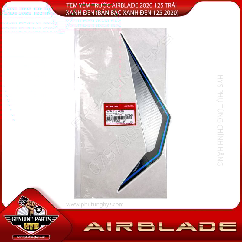 TEM YẾM TRƯỚC AIRBLADE 2020 125 TRÁI XANH ĐEN (BẢN BẠC XANH ĐEN 125 2020)