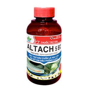 ALTACH 5 EC -  Trừ các loại sâu miệng nhai và chích hút như sâu cuốn lá, sâu phao đục bẹ, bọ trĩ ...