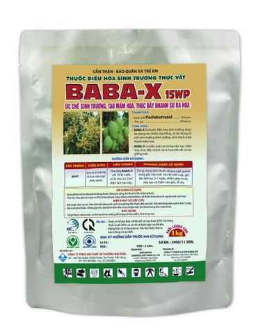  Baxa-X 15WP - ĐIỀU HÒA SINH TRƯỞNG THỰC VẬT - ức chế phát triển chồi ngọn, giúp ra hoa đồng loạt 