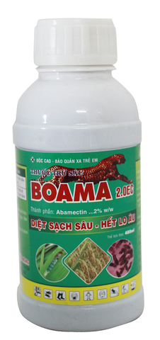  Boama 2.0EC - diệt trừ hữu hiệu các loại sâu, nhện, bọ trĩ, bọ xít…trên các loại cây trồng và rau màu. 