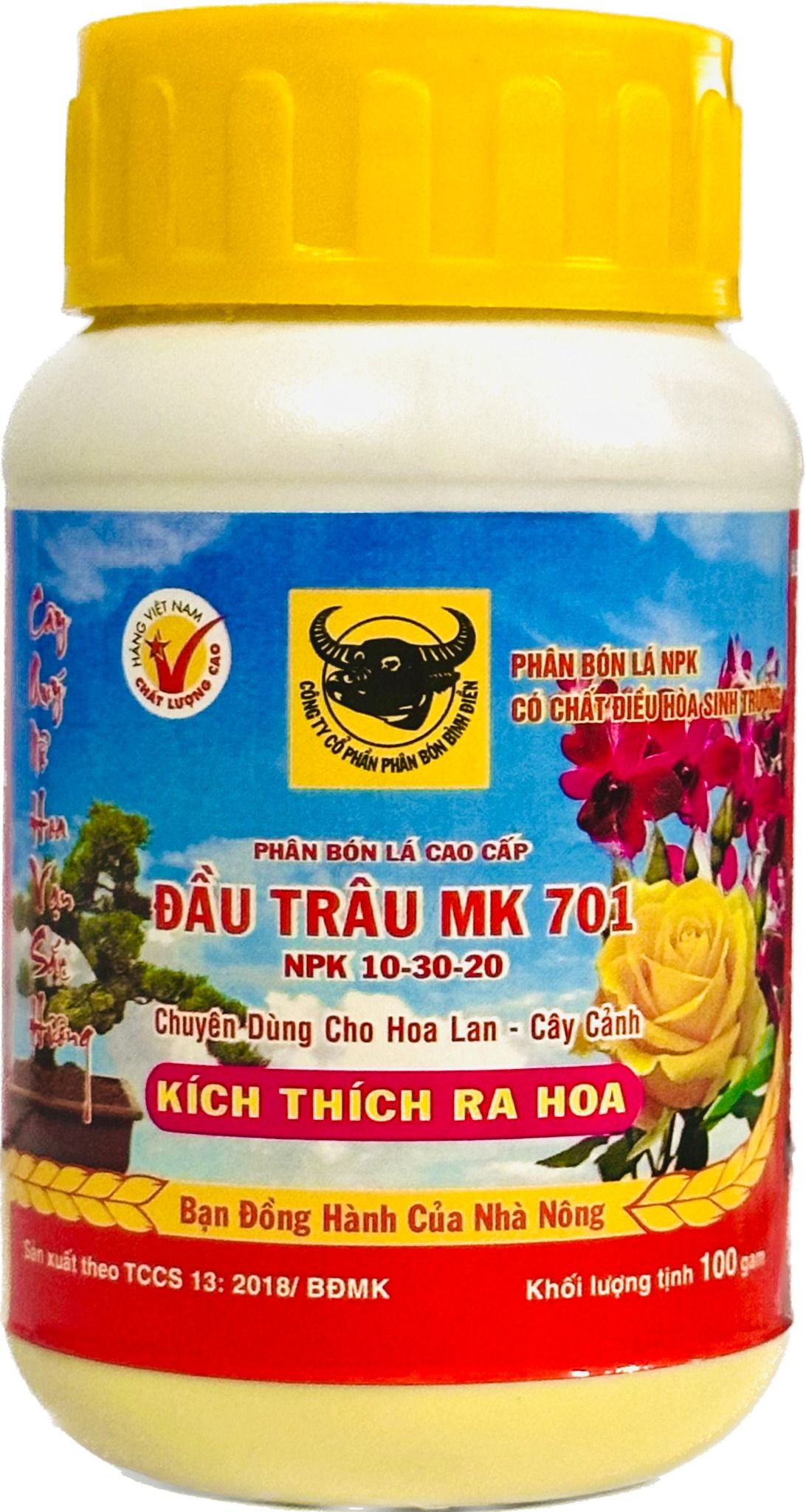 Phân Bón Lá ĐẦU TRÂU MK 701 (NPK 10-30-20) - Chuyên dùng Hoa Lan, Cây kiểng - Tăng sức chống chịu