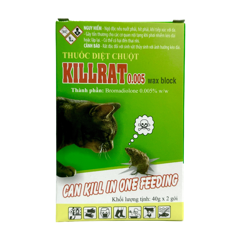 Thuốc diệt chuột KillRat thế hệ mới 0.005% 1hộp/2gói