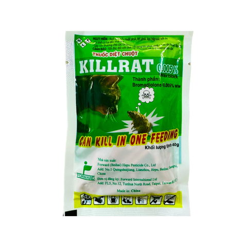  Thuốc diệt chuột KillRat thế hệ mới 0.005% 1hộp/2gói 