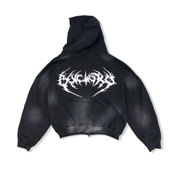 BLVCK logo faded - Dyed Hoodie 