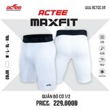  Quần bó cơ Thể thao Actee MaxFit 1/2 - Trắng 