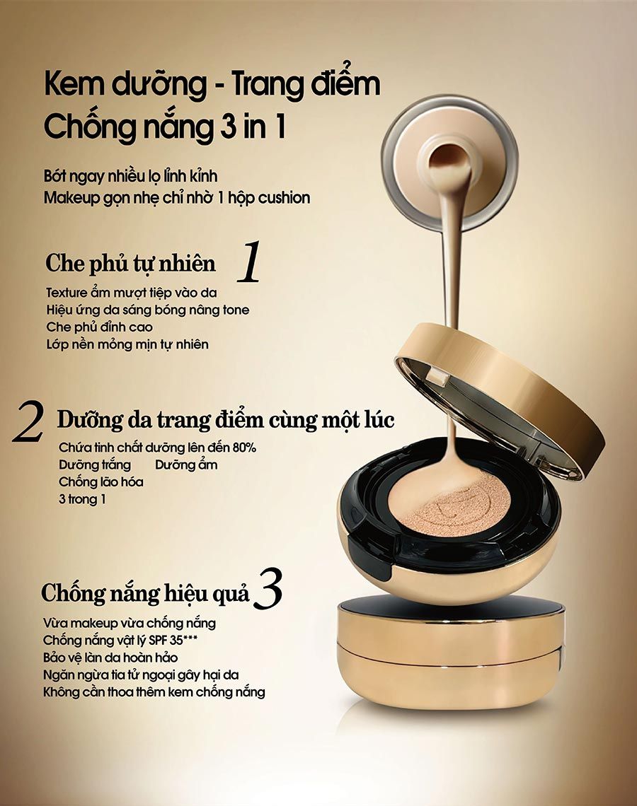  PHẤN NƯỚC ĐA NĂNG 3 TRONG 1 KEILEI - 3 IN 1 RADIANCE CUSHION 