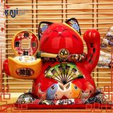  Tượng mèo thần tài đỏ Tài Lộc (20x17x21cm) 