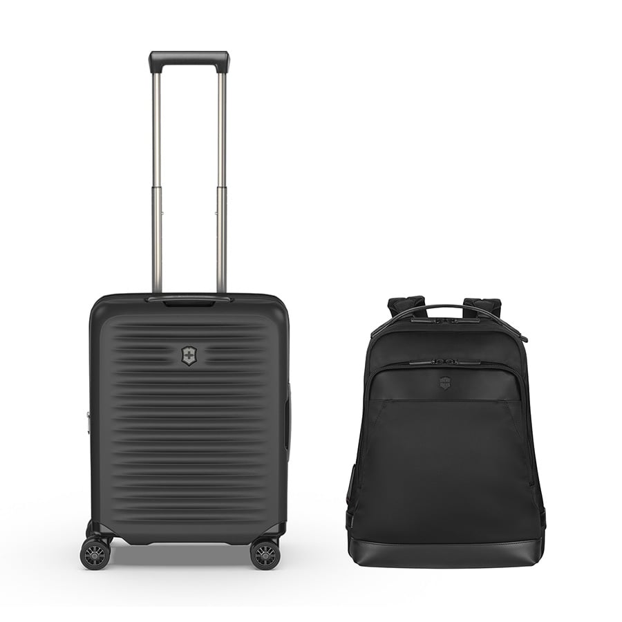 Set G4: Vali Airox Advanced size cabin 55cm + Balo laptop 15.6in Alox Nero