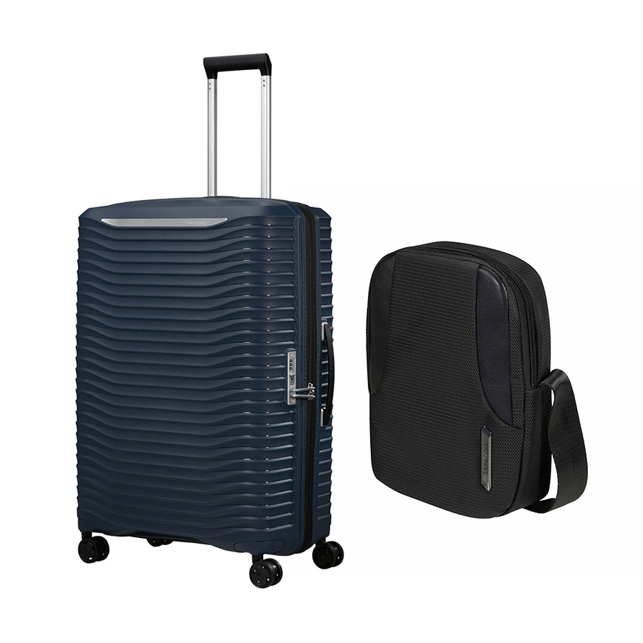Set S7: Vali kéo Upscape size đại 75/28 + Túi đeo chéo XBR 2.0 S 7.9in