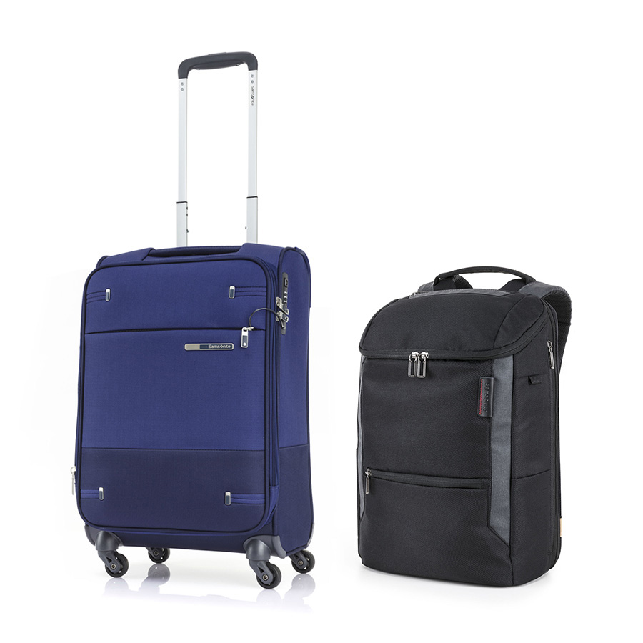 Set S10: Vali kéo Base Boost size cabin 55/20 + Balo laptop Marcus Eco TO