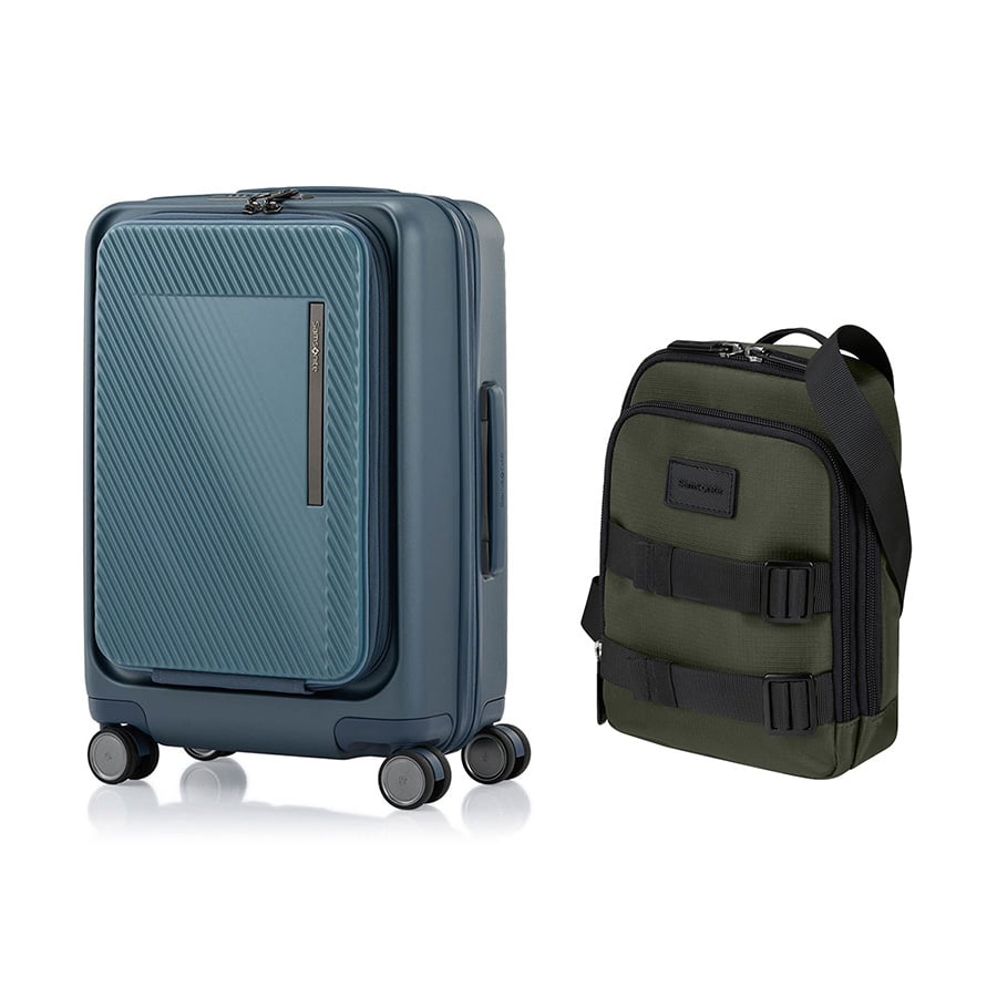 Set S13: Vali kéo Zipprix FT size cabin 55/20 + Túi đeo chéo tablet 7.9in Sackmod