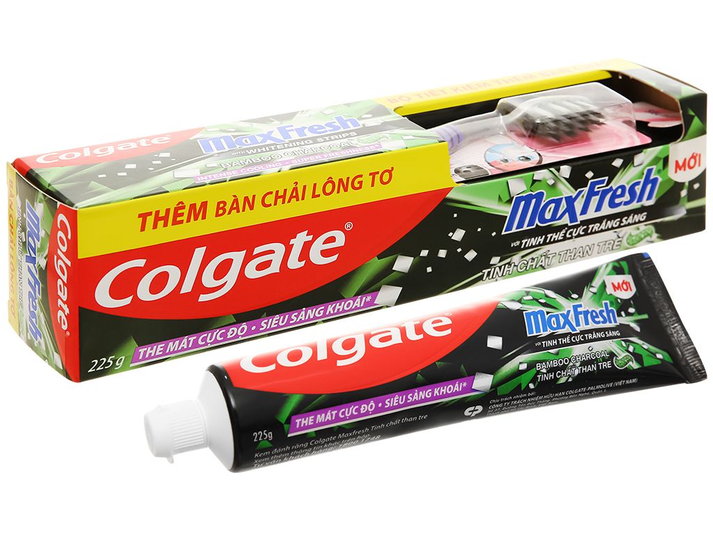  Kem Đánh Răng Colgate Than Tre + Tặng Bàn Chải Đánh Răng 