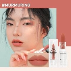  Son Thỏi Lì 3CE Vỏ Trong Suốt Soft Matte Lipstick Murmuring - Hồng Gạch 3,5g 