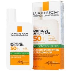  Combo Sữa Chống Nắng La Roche-Posay Cho Da Dầu Mụn Anthelios UVMUNE 400 Oil Control Fluid 50ml + Nước Tẩy Trang Micellar Water Ultra Sensitive Skin 50ml 