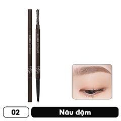  Chì Kẻ Chân Mày BOM Super Slim Eyebrow #02 Rich Brown 0,1G 