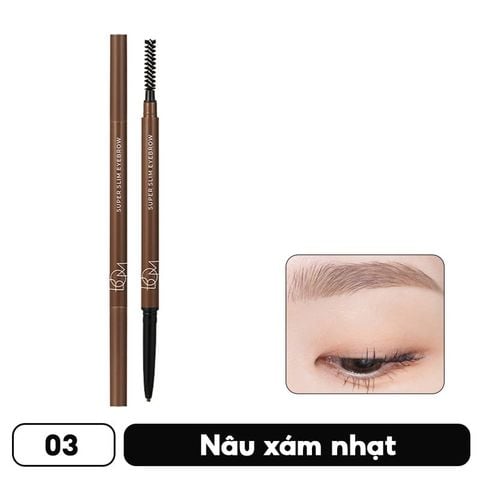  Chì Kẻ Chân Mày BOM Super Slim Eyebrow #03 Taupe Brown 0,1G 