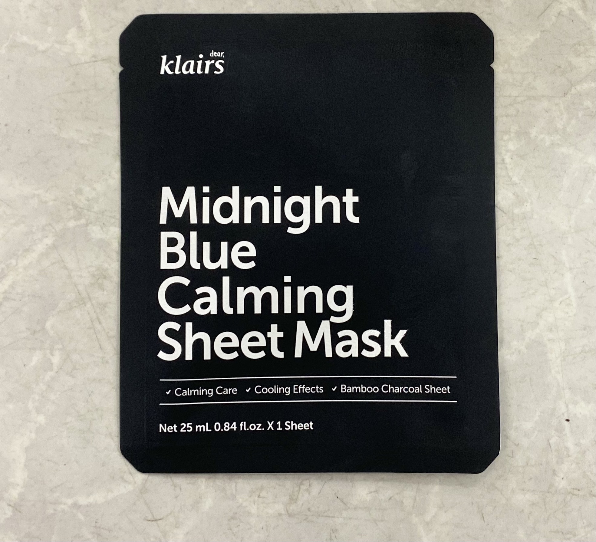 QT Dear, Klairs mặt nạ giấy Midnight Blue Calming Sheet Mask 25ml -Trial