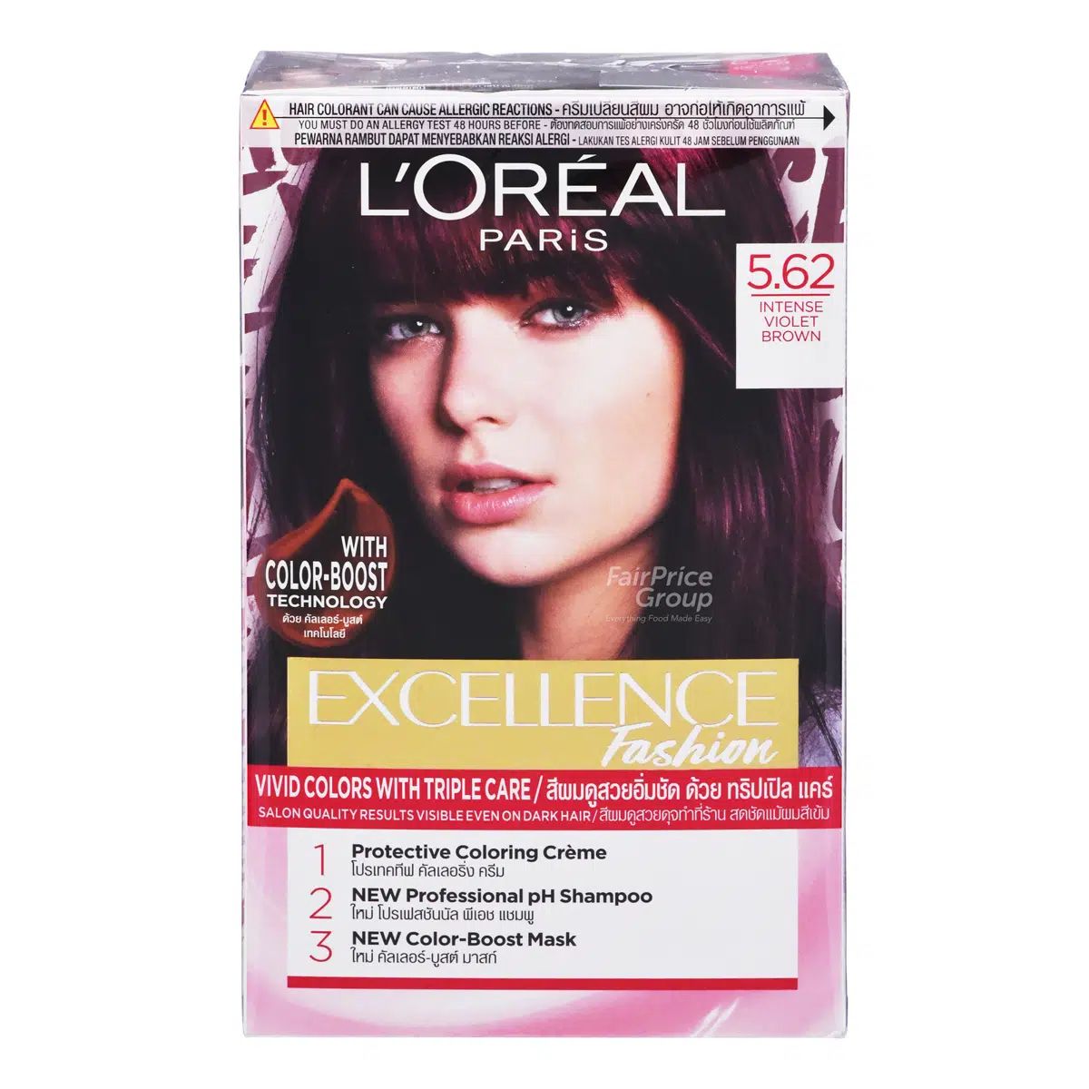 Kem Nhuộm L'Oreal Dưỡng Tóc Excellence Fashion Hair Color Cream #5.62 Intense Violet Brown Nâu Ánh Tím 172ml 