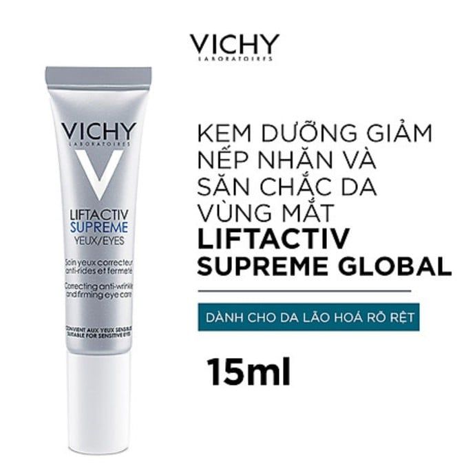  Kem Dưỡng Cải Thiện Nếp Nhăn Và Nâng Mí Mắt Vichy LiftActiv Supreme Eyes 15ml 