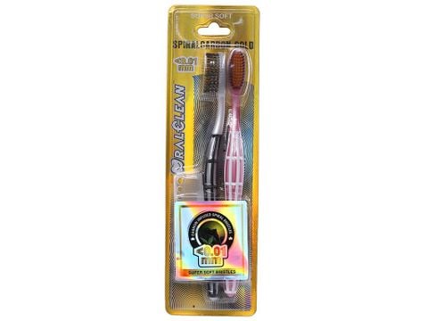  Bộ 2 Cây Bàn Chải Đánh Răng Người Lớn  Oral Clean Spiral Carbon 