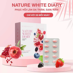  Viên uống trắng da Hanvely Nature White Diary Hộp 10 viên 