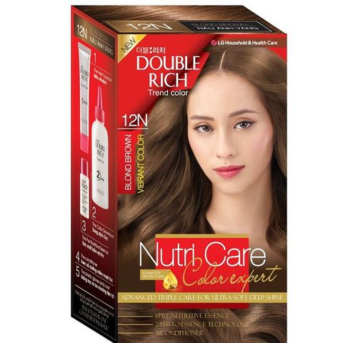  Kem Nhuộm Tóc Double Rich Màu 12N Nâu Ánh Vàng 60g 