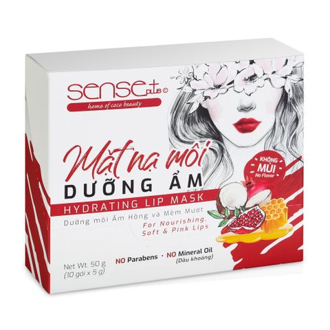  Hộp Mặt Nạ Môi Dưỡng Ẩm Sense Plus 50g (10 gói x 5g) 