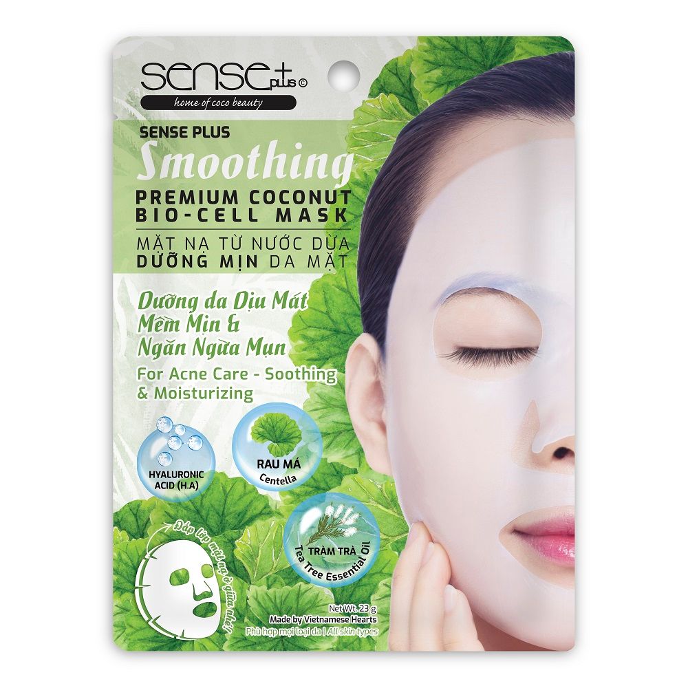  SENSE PLUS SMOOTHING PREMIUM COCONUT BIO- CELL MASK - MẶT NẠ DỪA DƯỠNG MỊN 25G/ MIẾNG 