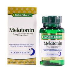  Viên Uống Hỗ Trợ Điều Hòa Giấc Ngủ Nature's Bounty Super Strength Melatonin (60 Viên/lọ) 