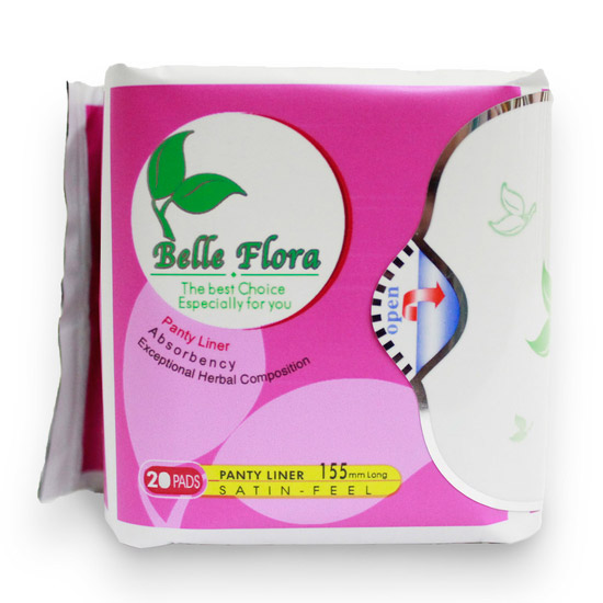  Băng Vệ Sinh Hàng Ngày Belle Flora Cotton Panty Liner Satin-Feel 20 Miếng/gói 