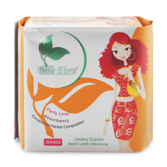  Băng Vệ Sinh Hàng Ngày Lưới Lụa Belle Flora Sanitary Napkins Panty Liner 20 Miếng/gói 