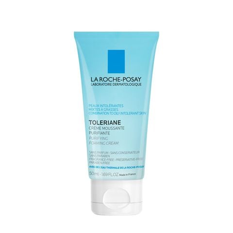  Sữa rửa mặt tạo bọt dành cho da hỗn hợp và da dầu quá nhạy cảm La Roche-Posay Toleriane Foaming Cream 50ml 