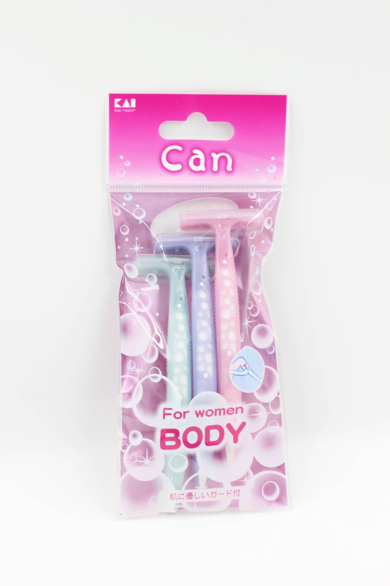  Set 3 Dao Cạo Nữ KAI Dành Cho Cơ Thể Cán Chữ T Can Bubble Body Razor T Type. 